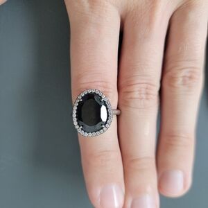 Pandora Black Onyx Ring With Pave Crystals